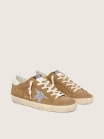 Women's Super-Star in tobacco suede with silver glitter star - Image 2