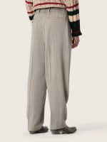Men's pants in ecru pinstripe micro-chevron wool - Image 6