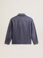 Men's blue jacket in denim cotton with distressed treatment - Image 6