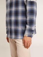 Men's blue 3D checkered shirt with print on the back - Image 6