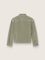 Men's jacket in smoky green cotton twill - Image 2