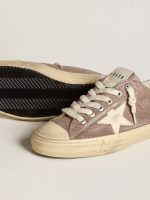 Women's V-Star in light brown metallic suede with cream leather star - Image 3