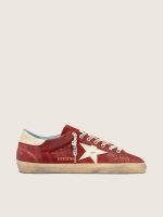 Men's Super-Star in red suede with cream leather star