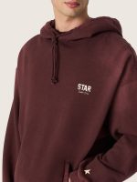 Unisex hooded sweatshirt in burgundy cotton with logo - Image 4
