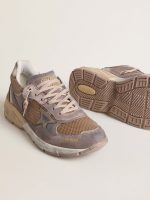 Women's Dad-Star in lilac suede and mesh with laminated leather star and heel tab - Image 4