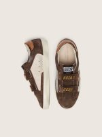 Junior Old School in sand laminated leather and brown suede, with orange laminated leather star - Image 3