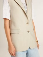 Women's khaki wool blend vest jacket - Image 6