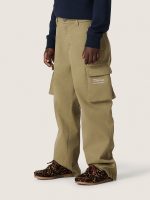 Journey boys' cargo pants in military-green cotton gabardine with print - Image 4