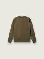 Golden unisex sweatshirt in military-green cotton with reversed logo - Image 2