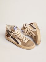 Men's Slide with leopard print pony skin star and black flash - Image 2