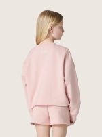 Star girls' cropped sweatshirt in pink cotton with patch and logo - Image 6