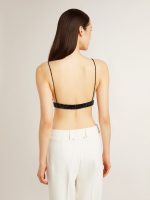 Women's black crochet top with crystals - Image 4