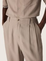 Men's pants in gray wool blend with pinstripe motif - Image 4