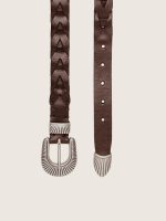 Juno belt in dark brown woven leather - Image 3