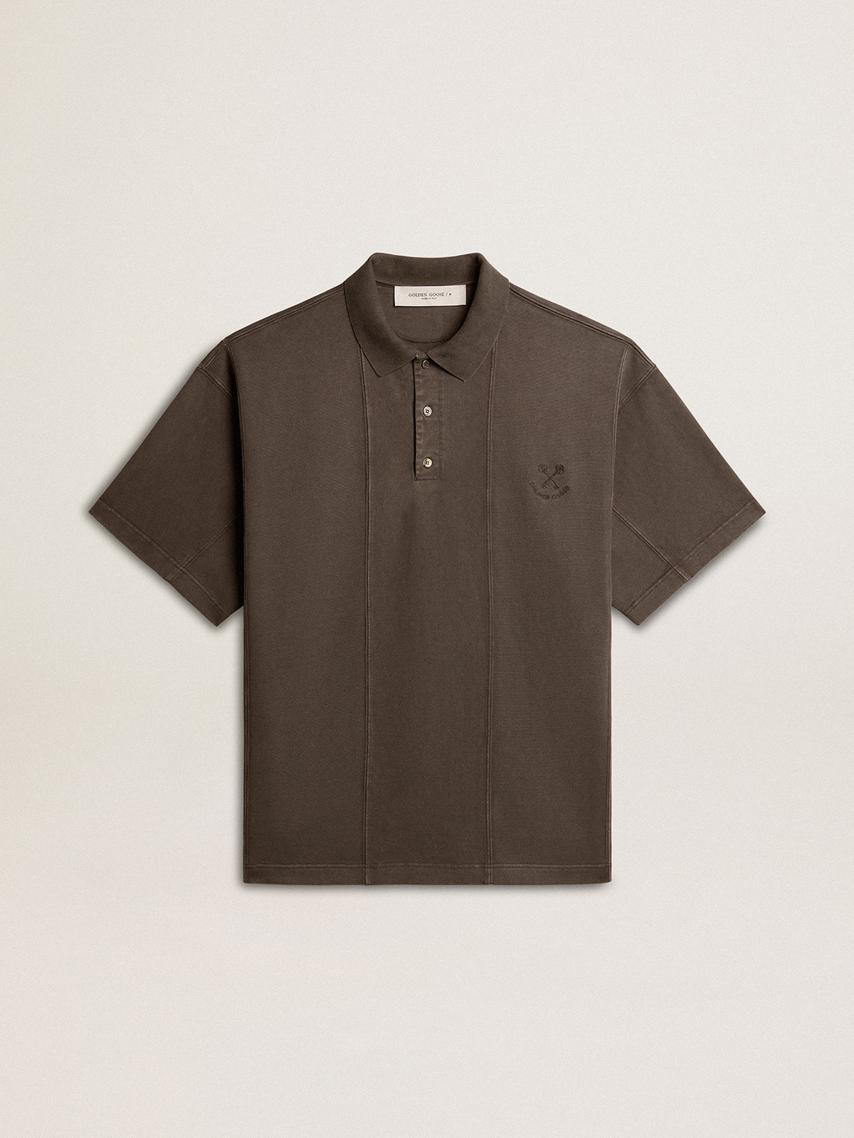 636fc0fe2f9b489b9673eac3ed060d3b50728fc51edae2d71ca2da24ee5fbd04 Men's cotton polo shirt in anthracite gray with embroidery - Image 1