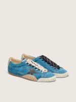 Women's True-Star in teal suede with black star and cream heel tab - Image 6