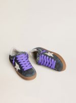 Men's Super-Star in gray suede with white leather star and silver leather heel tab - Image 3