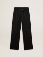 Women's black lightweight wool joggers - Image 3