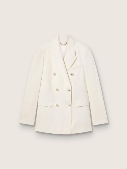 Women's aged white double-breasted blazer