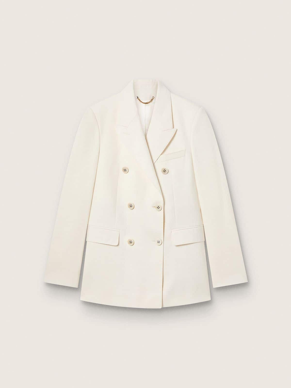 6412c6198b76ad21abd527cbca03b12847f2df58072277440822548d1df717ca Women's aged white double-breasted blazer - Image 1