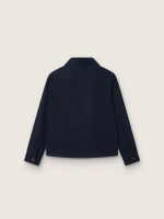 Journey unisex shirt in blue cotton canvas with embroidered logo - Image 2