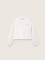 Journey girls' sweatshirt in white cotton with crystals and logo