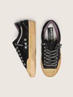 Men's Super-Star LAB in black laminated suede and nylon with raised star and laces with crystals - Image 3