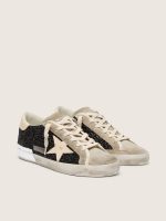 Super-Star in black glitter with cream star and suede inserts - Image 2