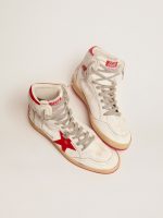 Women's Sky-Star in white nappa with red star and heel tab - Image 2