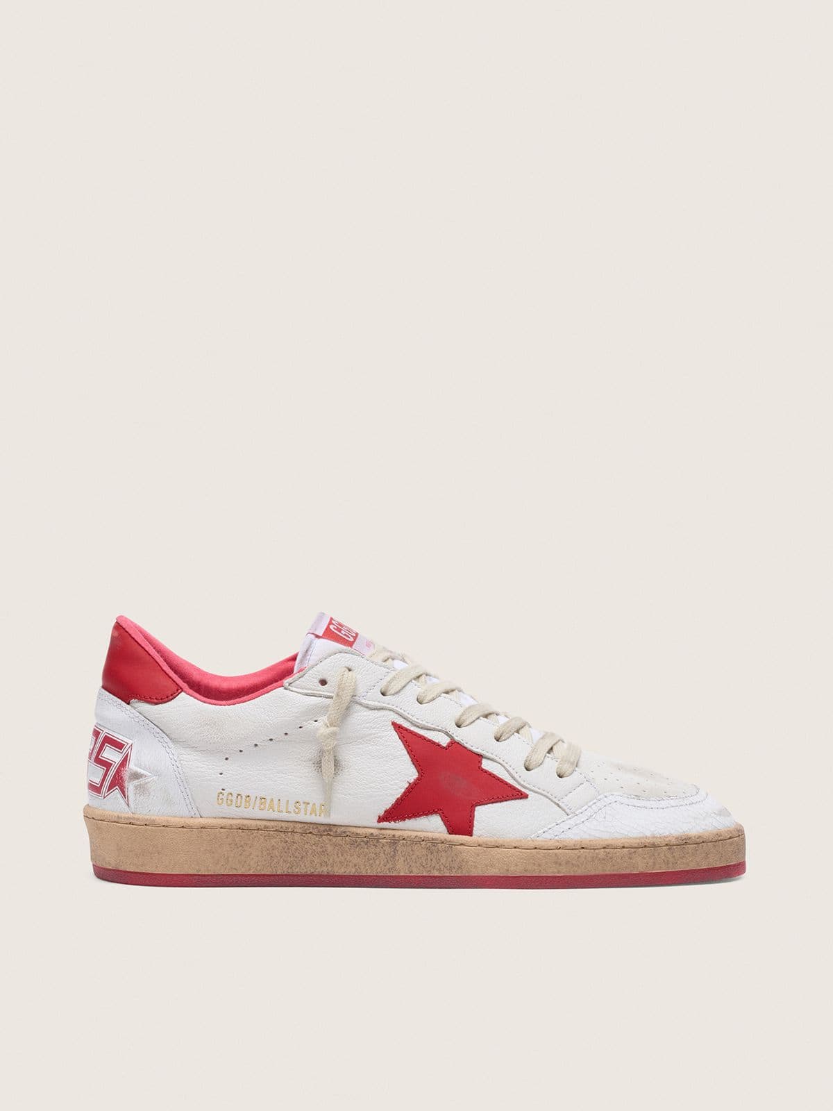 65c4200a749a273be662759ce33fc319dec1ce25401cef85c0d40852231da8ad Men's Ball Star in white leather - Image 1