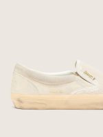 Women's VCE Penstar in beige suede and pearl-colored sequins - Image 4