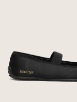 ��toile ballet flats in black satin with black embroidered star and elastic strap - Image 4