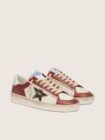 Men's Stardan in white and brick-red leather with olive-green laminated leather star - Image 2