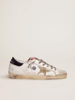 Women's Super-Star with blue heel tab and Swarovski crystal star