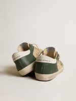 Men's Super-Star in cream mesh and green nappa with nappa star - Image 5