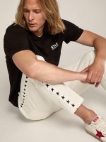 Men's black T-shirt with contrasting white logo and star - Image 3