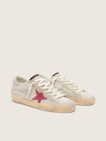 Women's Super-Star LTD in white pony skin with red suede star - Image 2