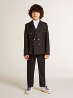 Boys' dark blue wool pants - Image 3