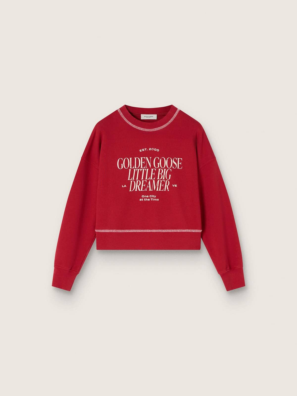 67a854705d061fce00b3c4e5be237ccab81bbca46903260ad1295491df8499f4 Girls' cropped sweatshirt in red cotton with logo - Image 1
