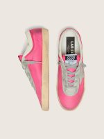 Women's Super-Star in neon pink nylon with light gray suede star - Image 3