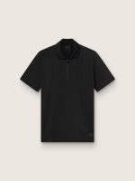 Men's black sports zipped polo shirt