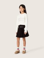 Girls' brown pleated corduroy skirt - Image 3