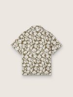 Journey boys' shirt in cotton canvas with a green and white floral print - Image 2