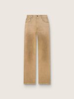 Women's beige cotton jeans with studs