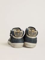 Women's Mid Star in petrol-blue suede with silver glitter star and cotton flash - Image 4