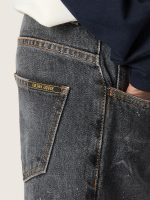 Boys' straight-leg jeans in gray cotton with spotted effect - Image 3