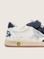 Junior Ball Star in white leather with metallic silver leather star and dark blue leather inserts - Image 4