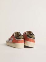 Stardan LTD in coral-colored suede and mesh with black leather star - Image 4