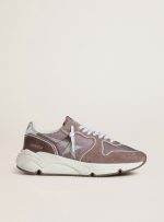 Women's Running Sole in lavender nylon and suede with printed star and silver leather heel tab