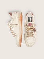 Women's Ball Star in white leather with rust leather star and heel tab - Image 4